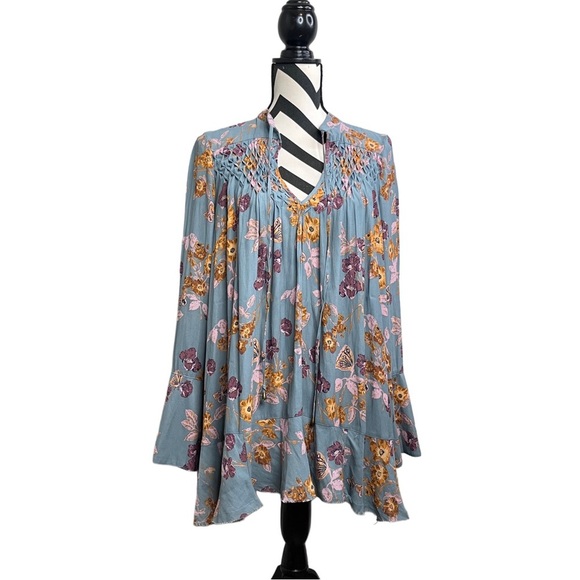 Free People So Fine Floral Bloomcore Sz S Sheer Layered Tunic Top - Picture 2 of 12